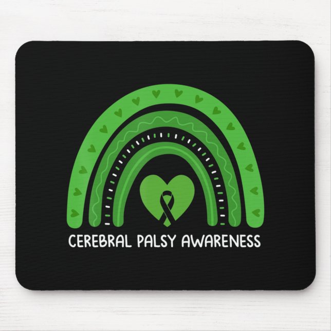 Cerebral Palsy Awareness Month Retro Rainbow Brain Mouse Mat (Front)