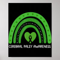 Cerebral Palsy Awareness Month Retro Rainbow Brain