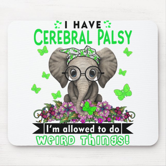 Cerebral Palsy Awareness Month Ribbon Gifts Mouse Mat (Front)