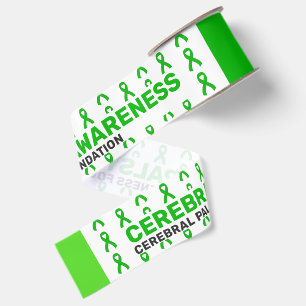 Cerebral Palsy Awareness Pattern Ribbon Grosgrain Ribbon