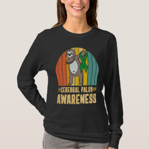 Cerebral Palsy Awareness Ribbon Dabbing Sloth Warr T-Shirt