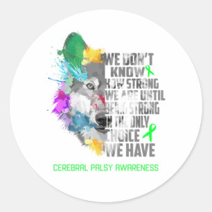 Cerebral Palsy Awareness Ribbon Support Gifts Classic Round Sticker