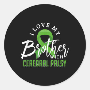 Cerebral Palsy Awareness Shirts Support Brain Love Classic Round Sticker