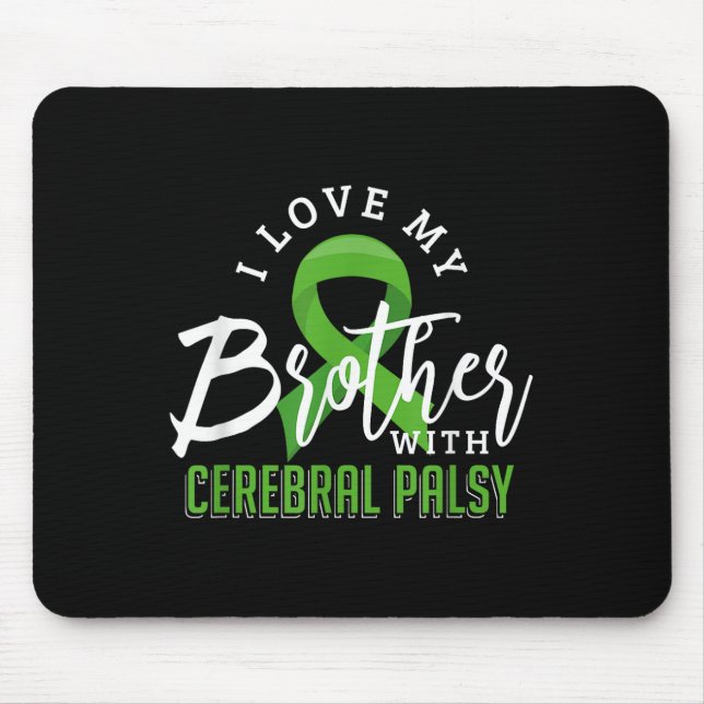 Cerebral Palsy Awareness Shirts Support Brain Love Mouse Mat (Front)