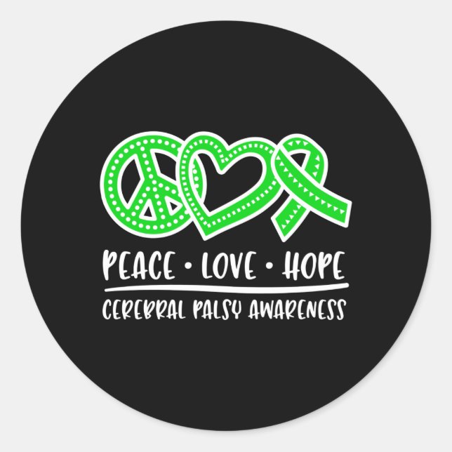 Cerebral Palsy, cerebral palsy awareness Classic Round Sticker (Front)