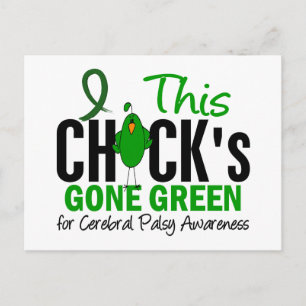 CEREBRAL PALSY Chick Gone Green Postcard