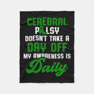 Cerebral Palsy Cp Awareness Treatment Warrior Surv Fleece Blanket
