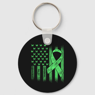 Cerebral Palsy Cp Awareness Usa Flag Warrior Survi Key Ring