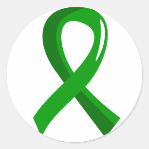Cerebral Palsy Green Ribbon 3 Classic Round Sticker