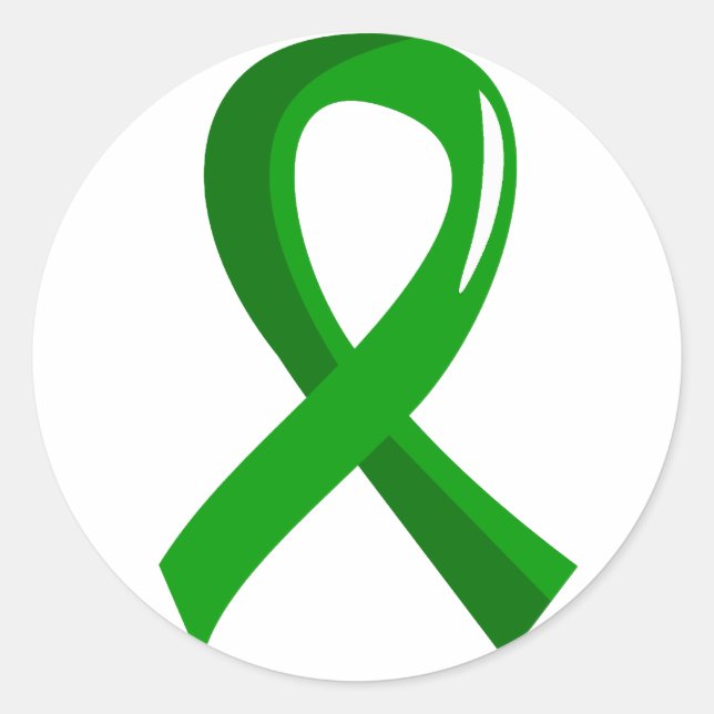 Cerebral Palsy Green Ribbon 3 Classic Round Sticker (Front)