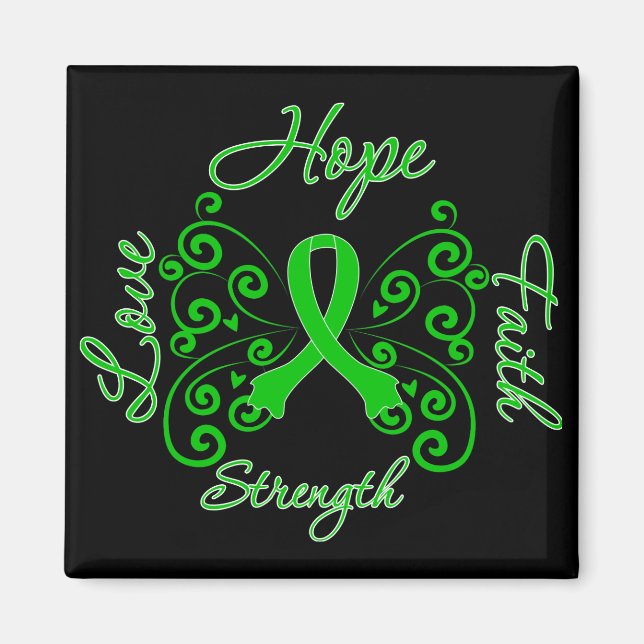 Cerebral Palsy Hope Motto Butterfly Magnet (Front)