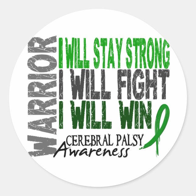 Cerebral Palsy Warrior Classic Round Sticker (Front)