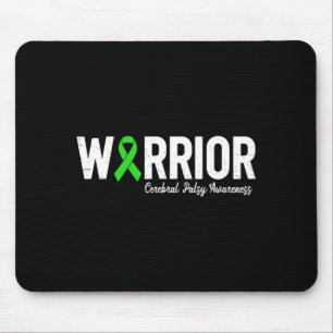 Cerebral palsy warrior cp green ribbon awareness mouse mat