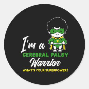 Cerebral Palsy Warrior Cp Hero Cerebral Palsy Awar Classic Round Sticker