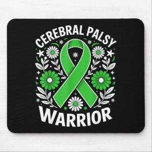 Cerebral palsy warrior floral cp awareness ribbon mouse mat