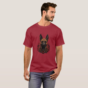 Ceremonial Belgian Malinois with Warrior Attire T-Shirt
