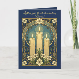 Ceremonial Candles of Nowruz Enlightenment and Joy Card