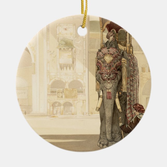 Ceremonial Elephant, from 'The Jungle Book' by Rud Ceramic Tree Decoration (Front)