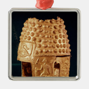 Ceremonial helmet metal tree decoration