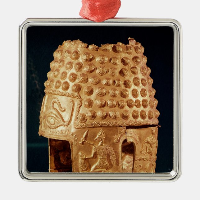 Ceremonial helmet metal tree decoration (Front)
