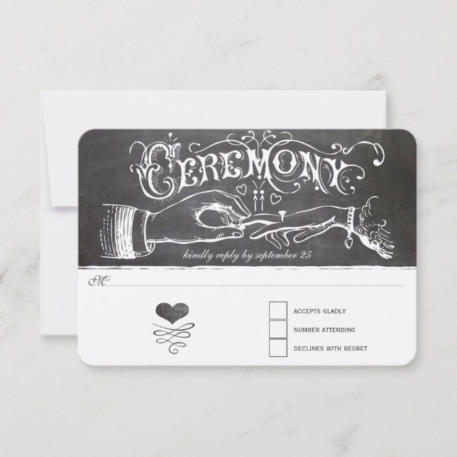 Ceremony Chalkboard Response Card (Front)