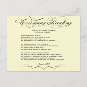 Ceremony Reading Postcard