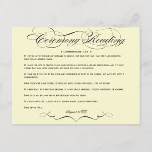 Ceremony Reading Postcard