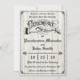 Ceremony Rustic Vintage Wedding Invitation II