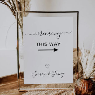 Ceremony This Way Wedding Sign Template