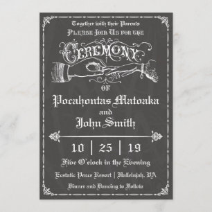 Ceremony Vintage Chalkboard Wedding Invitation