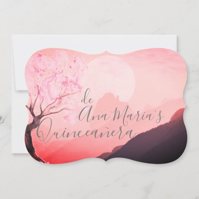 Cerezo japonés rosa y definitivamente brumosas invitation (Front)