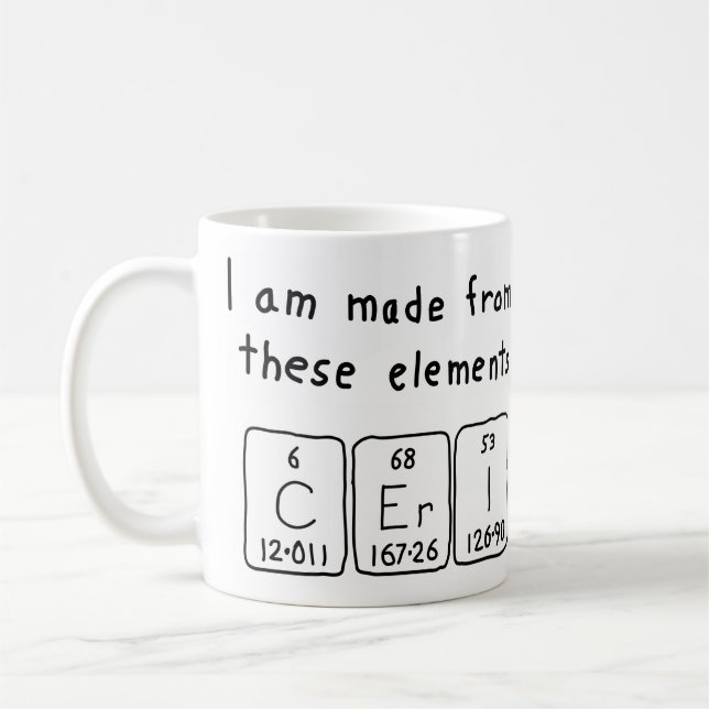 Ceri periodic table name mug (Left)