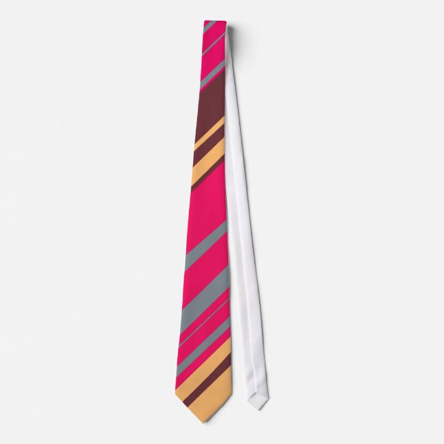 Cerise and Liver Modern Stripes Tie (Front)