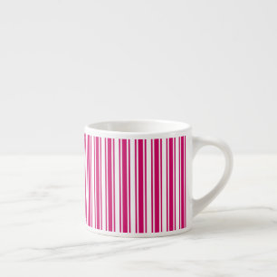Cerise and white candy stripes espresso cup