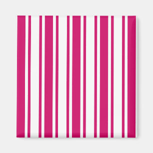 Cerise and white candy stripes magnet
