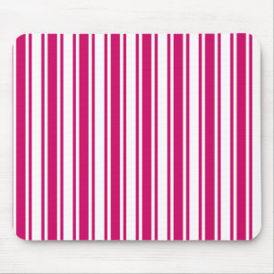 Cerise and white candy stripes mouse mat