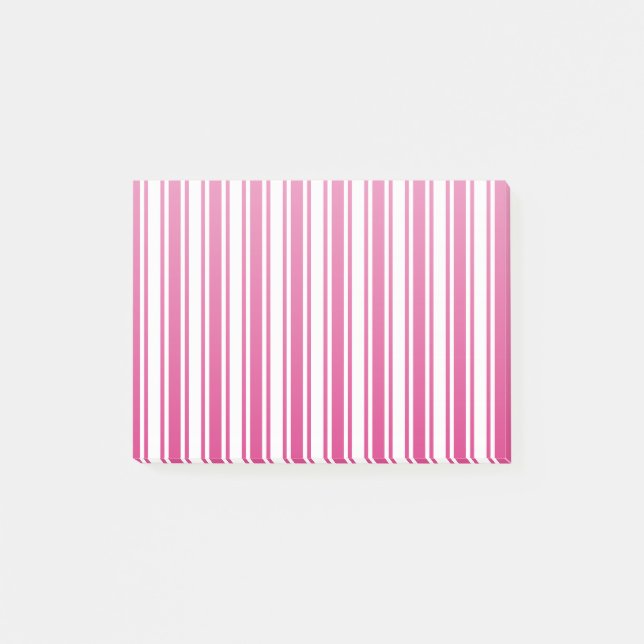 Cerise and white candy stripes post-it notes (Front)