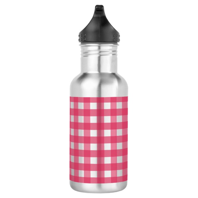 Cerise gingham 710 ml water bottle (Right)