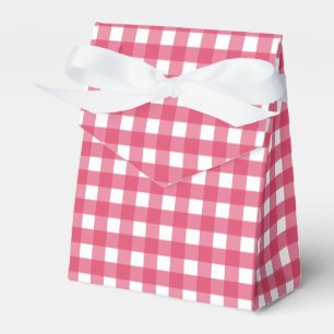 Cerise gingham favour box