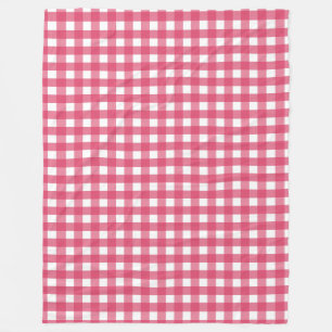 Cerise gingham fleece blanket