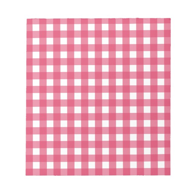 Cerise gingham notepad (Front)