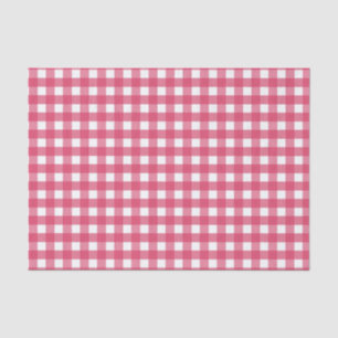 Cerise gingham tissue paper