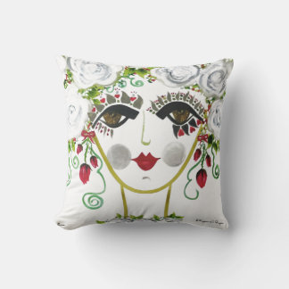 Cerise - Gypsy Garden Girl Cotton Pillow