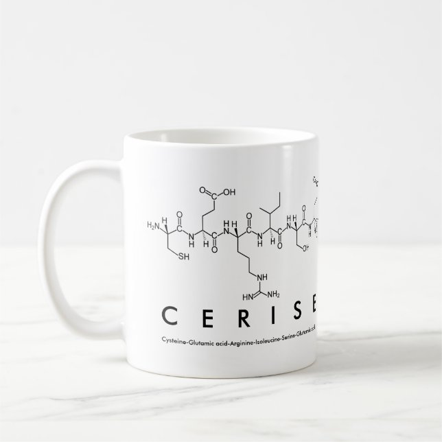 Cerise peptide name mug (Left)