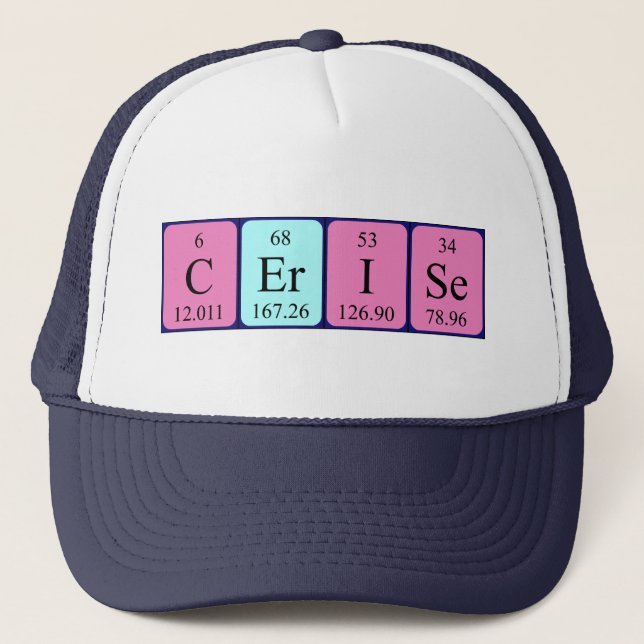 Cerise periodic table name hat (Front)