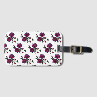 Cerise Pink Floral Luggage Tag