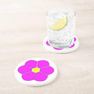 Cerise Pink Flower Design Coaster