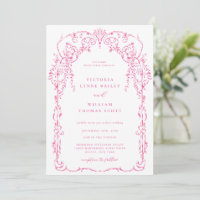 Cerise Pink Victorian Frame Wedding