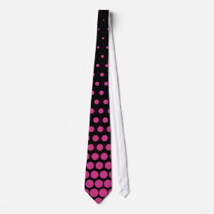 Cerise Polka Dots Modern Black Tie