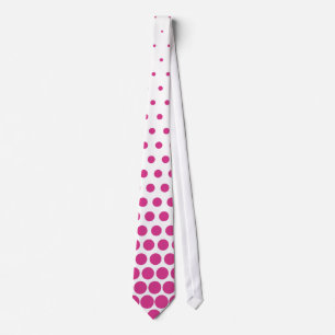 Cerise Polka Dots Modern White Tie
